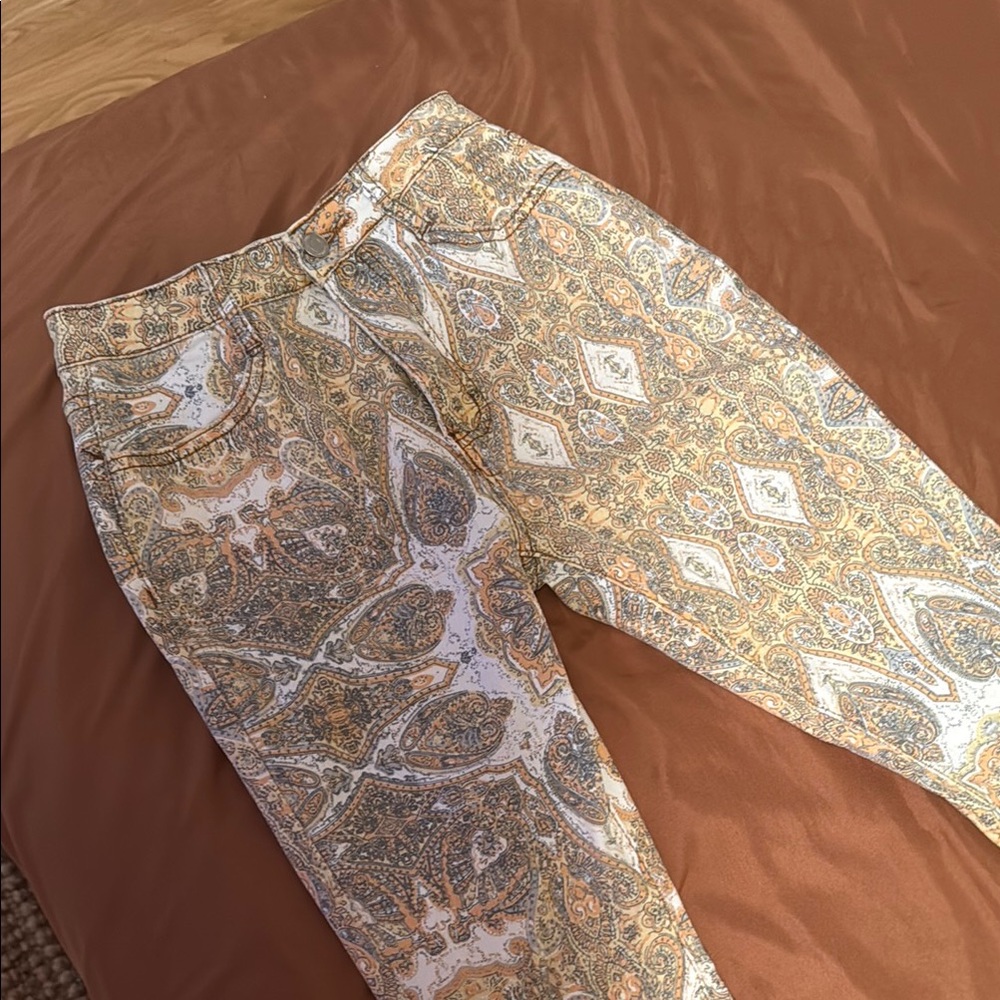 Elegant Paisley Print Women's jeans
